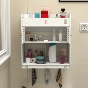 Gabinete organizador blanco para baño