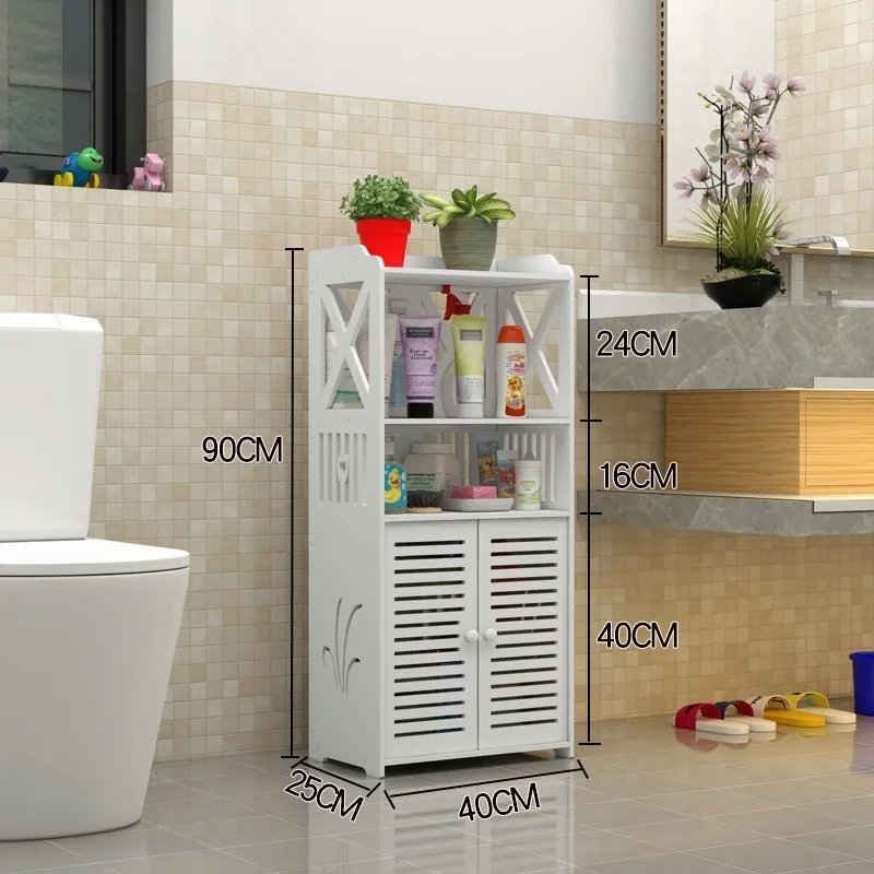 Mueble organizador blanco con puertas - Image 2