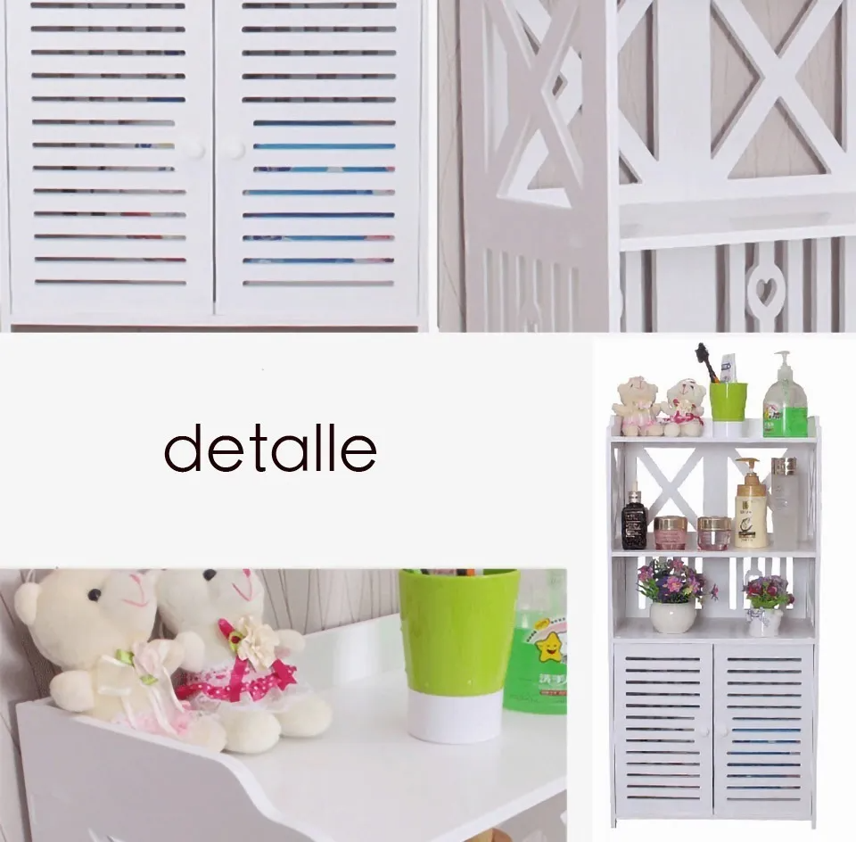 Mueble organizador blanco con puertas - Image 3
